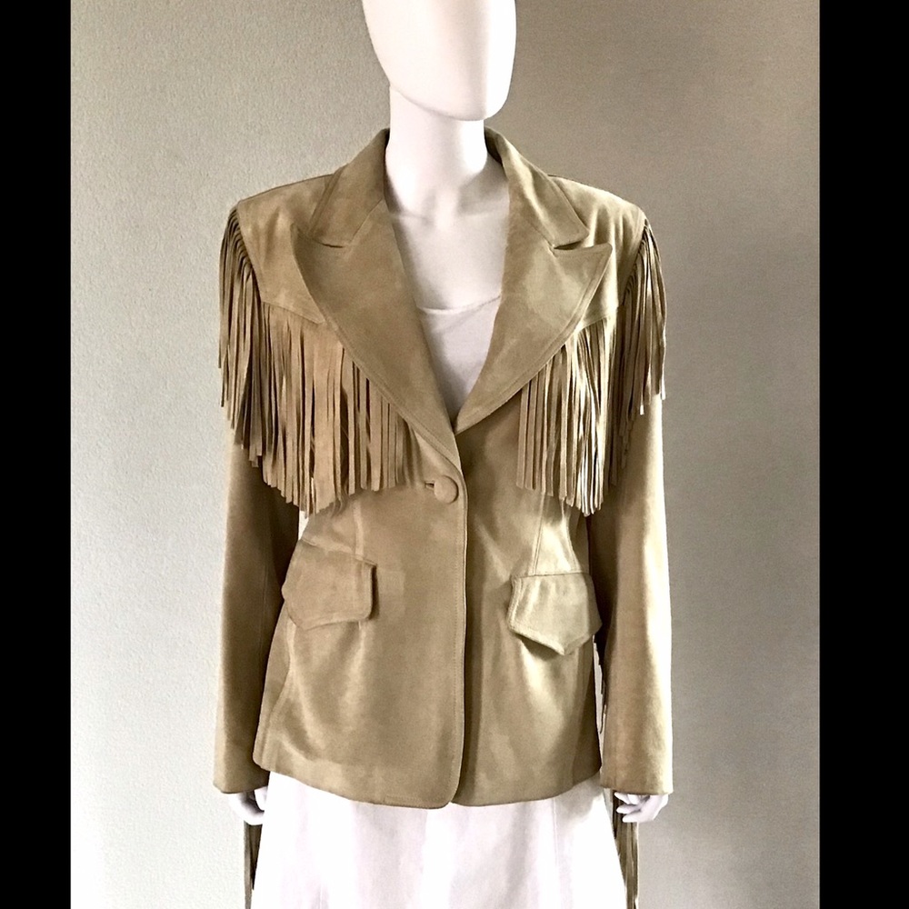 DKNY Fringe Suede Jacket, Size 10